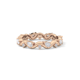 0.56 TCW Round & Pear Lab Grown Diamond Half Eternity Wedding Band