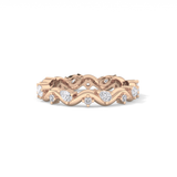 0.56 TCW Round & Pear Lab Grown Diamond Half Eternity Wedding Band
