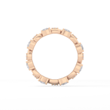 0.56 TCW Round & Pear Lab Grown Diamond Half Eternity Wedding Band