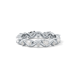 0.56 TCW Round & Pear Lab Grown Diamond Half Eternity Wedding Band