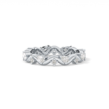 0.56 TCW Round & Pear Lab Grown Diamond Half Eternity Wedding Band