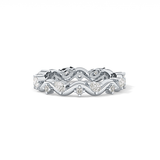 0.56 TCW Round & Pear Lab Grown Diamond Half Eternity Wedding Band