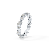 0.56 TCW Round & Pear Lab Grown Diamond Half Eternity Wedding Band