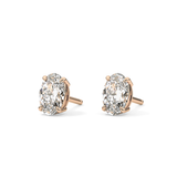 1 TCW Oval Lab Grown Diamond Stud Earrings
