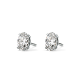 1 TCW Oval Lab Grown Diamond Stud Earrings