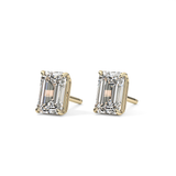 1 TCW Emerald Lab-Grown Diamond Stud Earrings