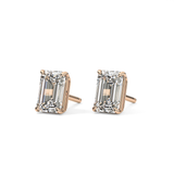 1 TCW Emerald Lab-Grown Diamond Stud Earrings