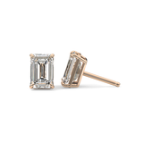 1 TCW Emerald Lab-Grown Diamond Stud Earrings