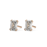 1 TCW Emerald Lab Grown Diamond Stud Earrings