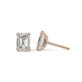 1 TCW Emerald Lab Grown Diamond Stud Earrings