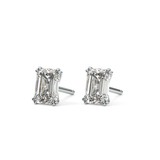 1 TCW Emerald Lab Grown Diamond Stud Earrings