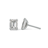 1 TCW Emerald Lab Grown Diamond Stud Earrings