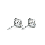 1 TCW Asscher Half Bezel Lab Grown Diamond Stud Earrings
