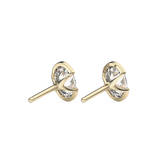 1 TCW Oval Half Bezel Lab Grown Diamond Stud Earrings