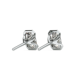 1 TCW Emerald Half Bezel Lab Grown Diamond Stud Earrings