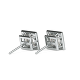 1 TCW Princess Bezel Lab-Grown Diamond Stud Earrings