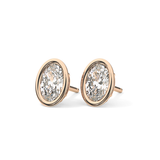 1 TCW Oval Bezel Lab-Grown Diamond Stud Earrings