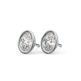 1 TCW Oval Bezel Lab-Grown Diamond Stud Earrings