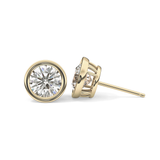 1 TCW Round Bezel Lab-Grown Diamond Stud Earrings