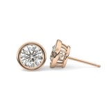 1 TCW Round Bezel Lab-Grown Diamond Stud Earrings