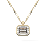 2 CT Emerald Lab-Grown Diamond Solitaire & Bezel Necklace