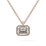 2 CT Emerald Lab-Grown Diamond Solitaire & Bezel Necklace