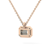 2 CT Emerald Lab-Grown Diamond Solitaire & Bezel Necklace