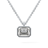 2 CT Emerald Lab-Grown Diamond Solitaire & Bezel Necklace