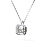 2 CT Emerald Lab-Grown Diamond Solitaire & Bezel Necklace