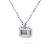 2 CT Emerald Lab-Grown Diamond Solitaire & Bezel Necklace