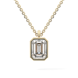 2 CT Emerald Lab-Grown Diamond Solitaire & Bezel Necklace