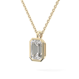 2 CT Emerald Lab-Grown Diamond Solitaire & Bezel Necklace
