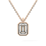 2 CT Emerald Lab-Grown Diamond Solitaire & Bezel Necklace