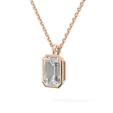 2 CT Emerald Lab-Grown Diamond Solitaire & Bezel Necklace