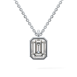 2 CT Emerald Lab-Grown Diamond Solitaire & Bezel Necklace