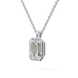 2 CT Emerald Lab-Grown Diamond Solitaire & Bezel Necklace
