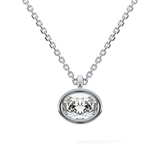 2 CT Oval Lab-Grown Diamond Solitaire & Bezel Necklace
