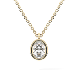 2 CT Oval Lab-Grown Diamond Bezel Necklace