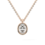 2 CT Oval Lab-Grown Diamond Bezel Necklace