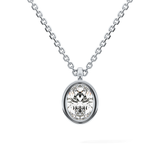 2 CT Oval Lab-Grown Diamond Bezel Necklace