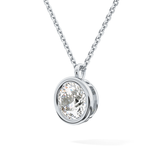 2 CT Round Lab-Grown Diamond Solitaire & Bezel Necklace