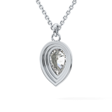 2 CT Pear Lab-Grown Diamond Solitaire & Bezel Necklace