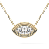 2 CT Marquise Lab-Grown Diamond Solitaire & Bezel Necklace