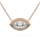 2 CT Marquise Lab-Grown Diamond Solitaire & Bezel Necklace