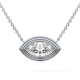 2 CT Marquise Lab-Grown Diamond Solitaire & Bezel Necklace