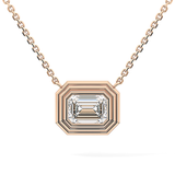 2 CT Emerald Lab-Grown Diamond Solitaire & Bezel Necklace