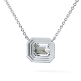 2 CT Emerald Lab-Grown Diamond Solitaire & Bezel Necklace