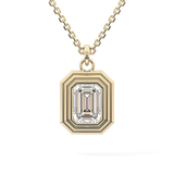2 CT Emerald Lab-Grown Diamond Solitaire & Bezel Necklace
