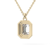 2 CT Emerald Lab-Grown Diamond Solitaire & Bezel Necklace