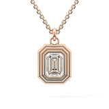 2 CT Emerald Lab-Grown Diamond Solitaire & Bezel Necklace